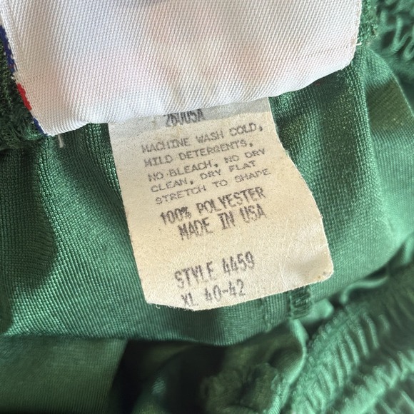 VTG Teamwork Athletic Apparel Shorts Men's XL  Green White Gym Basketball USA - Picture 7 of 7